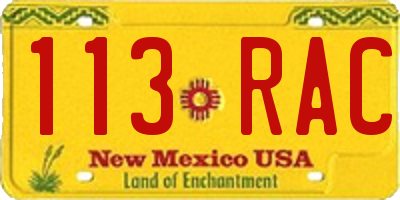 NM license plate 113RAC