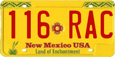NM license plate 116RAC