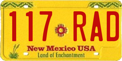 NM license plate 117RAD
