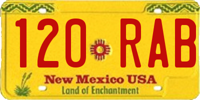 NM license plate 120RAB