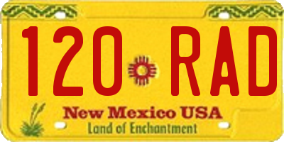 NM license plate 120RAD