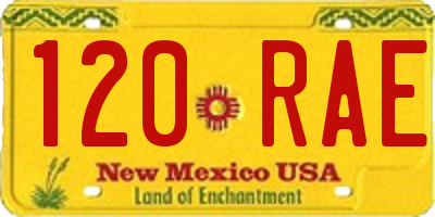 NM license plate 120RAE