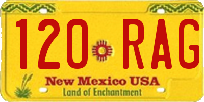 NM license plate 120RAG