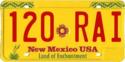 NM license plate 120RAI