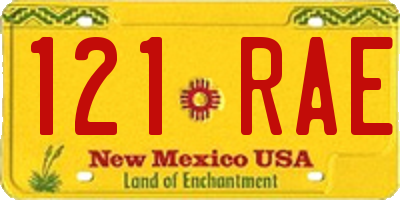 NM license plate 121RAE
