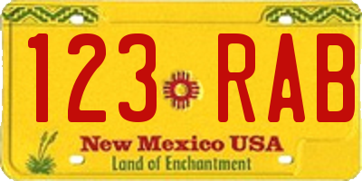 NM license plate 123RAB