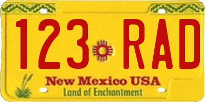 NM license plate 123RAD