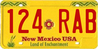 NM license plate 124RAB