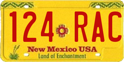 NM license plate 124RAC