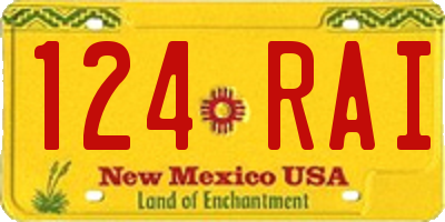 NM license plate 124RAI