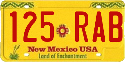 NM license plate 125RAB