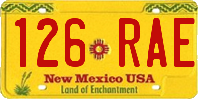 NM license plate 126RAE