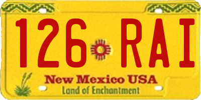 NM license plate 126RAI