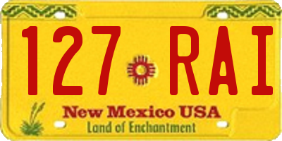 NM license plate 127RAI