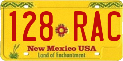 NM license plate 128RAC