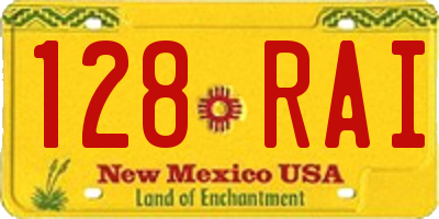 NM license plate 128RAI