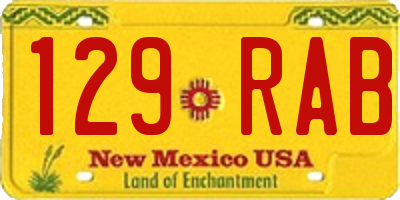 NM license plate 129RAB