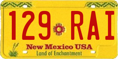 NM license plate 129RAI