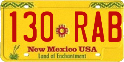NM license plate 130RAB
