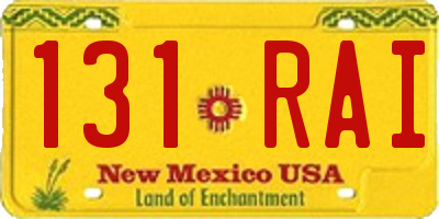 NM license plate 131RAI