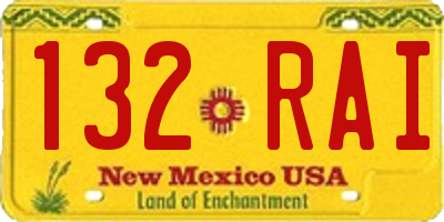 NM license plate 132RAI