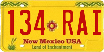 NM license plate 134RAI