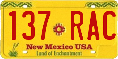 NM license plate 137RAC