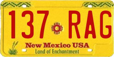 NM license plate 137RAG