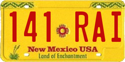 NM license plate 141RAI