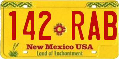 NM license plate 142RAB