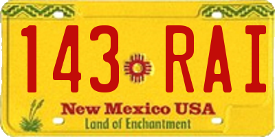 NM license plate 143RAI