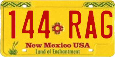 NM license plate 144RAG