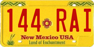 NM license plate 144RAI