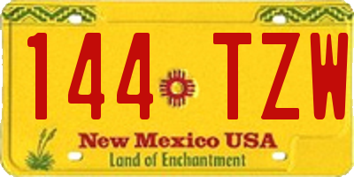 NM license plate 144TZW