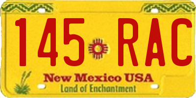 NM license plate 145RAC