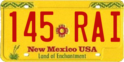 NM license plate 145RAI