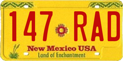 NM license plate 147RAD