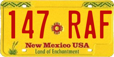 NM license plate 147RAF