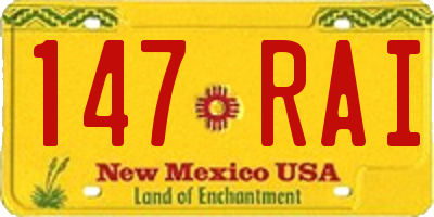 NM license plate 147RAI