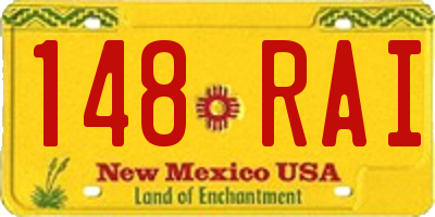 NM license plate 148RAI