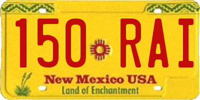 NM license plate 150RAI