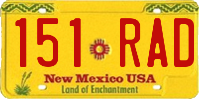 NM license plate 151RAD
