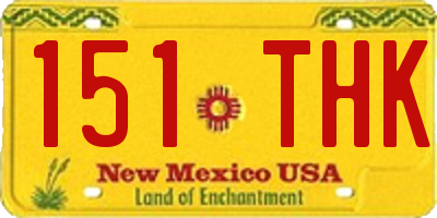 NM license plate 151THK