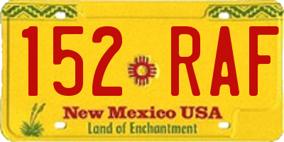 NM license plate 152RAF
