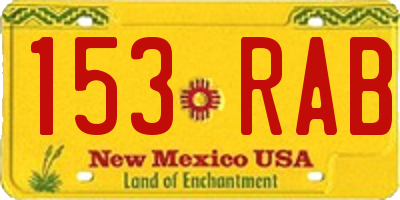 NM license plate 153RAB