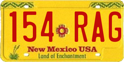 NM license plate 154RAG