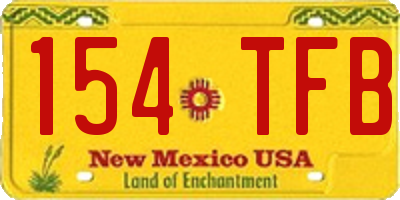 NM license plate 154TFB