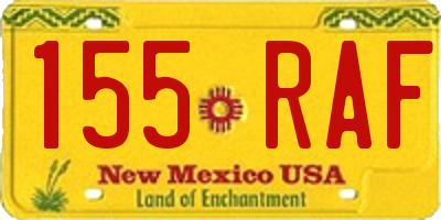 NM license plate 155RAF