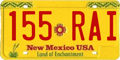 NM license plate 155RAI