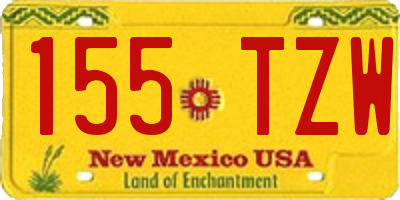 NM license plate 155TZW